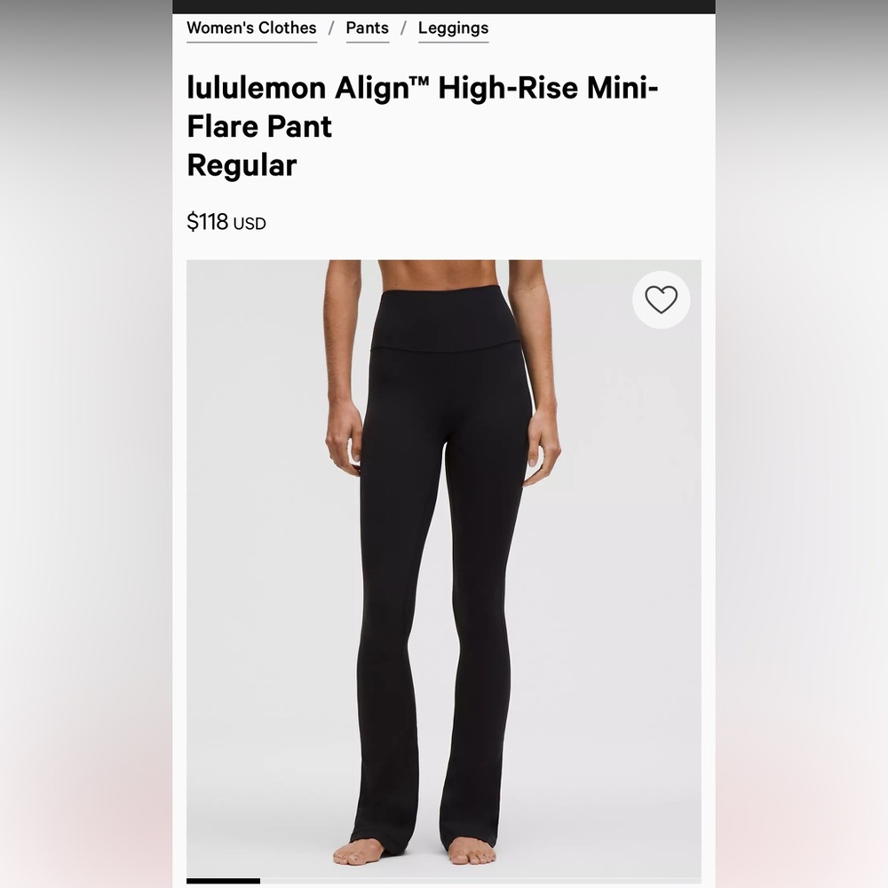 lululemon athletica Align Black Mini-Flare Leggings